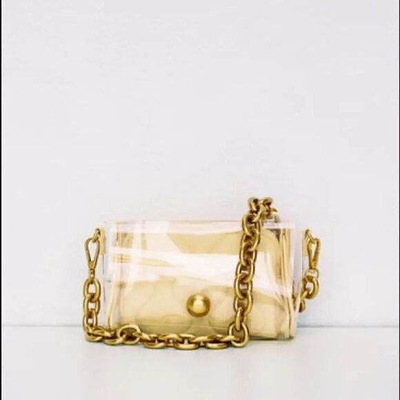 LAST 1!🔥ZARA CHAIN STRAP VINYL SHOULDER BAG - Picture 2 of 8